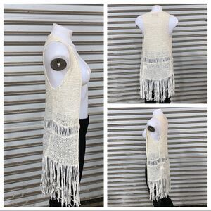 Sweet & Sinful crocheted vest with fringe